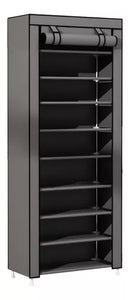 Zapatero De Tela Negro 9 niveles